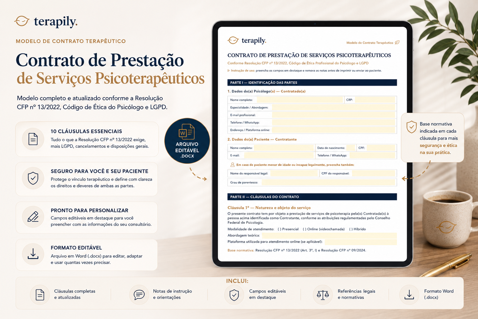 download gratuito de modelo de contrato terapêutico para psicólogos
